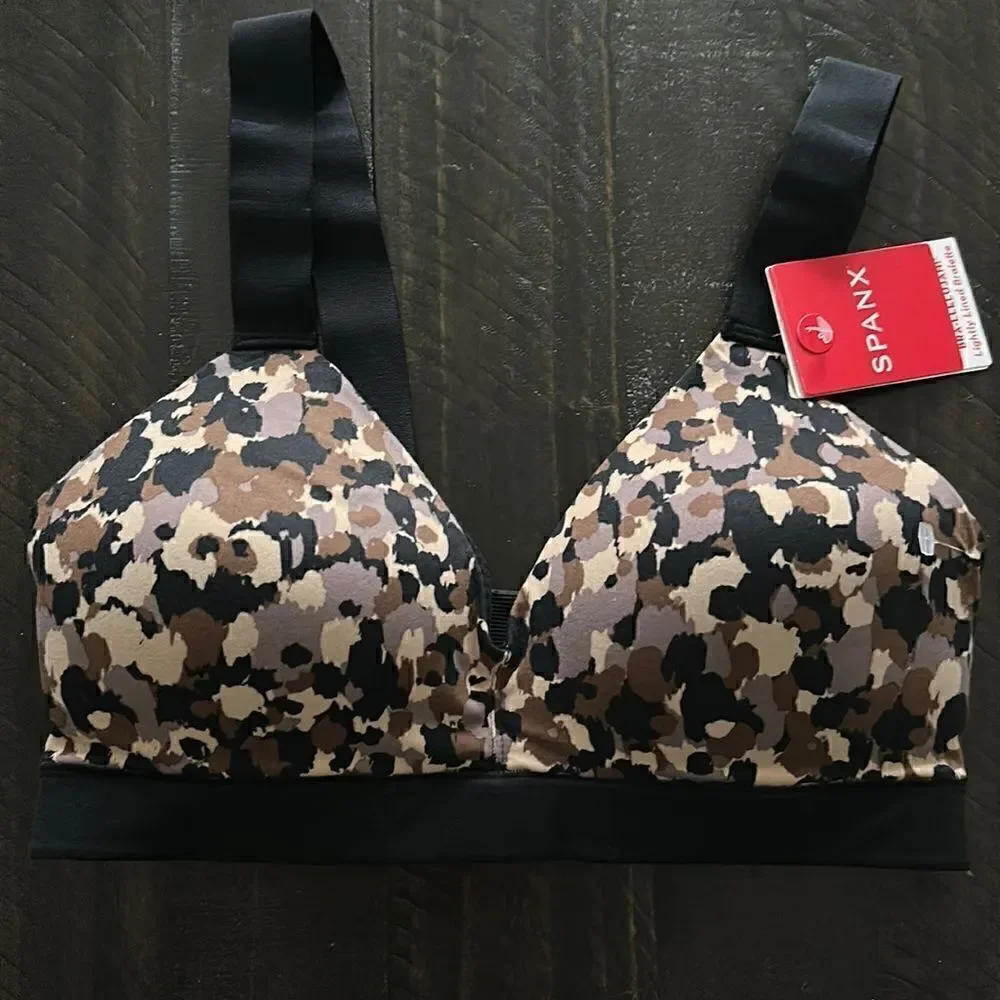 NWT SPANX Bra-llelujah! Unlined Bralette BRUSHED COLLAGE NEUTRAL MINI Smoothing